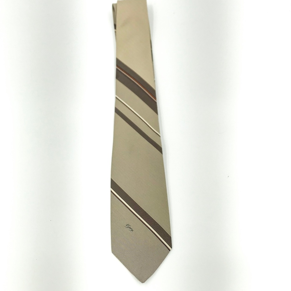Allyn St. George Tan Striped Brown NeckTie